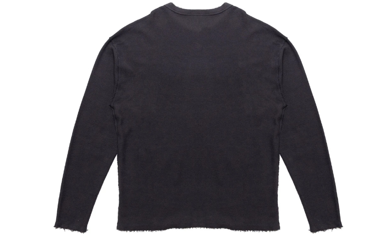 Lookbook Drew House FW21 反毛巾布標誌長袖上衣 黑色 中性款式。 DR-FW21-062