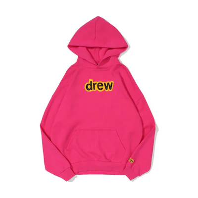 Drew House FW21 Secret Magenta Hoodie Pullover Unisex Pink Fleece Sweatshirt. DR-FW21-055