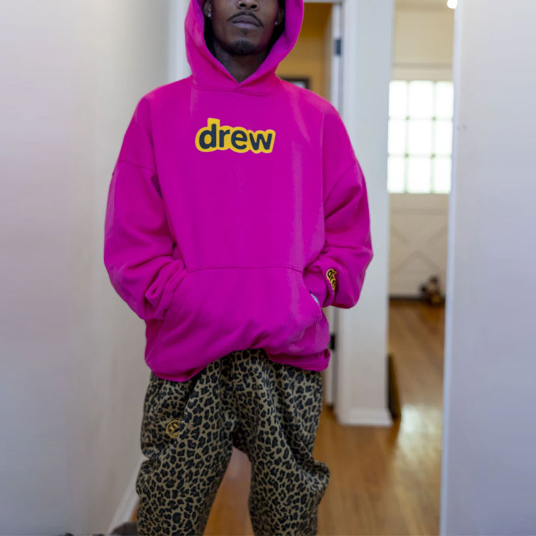 Drew House FW21 Secret Magenta Hoodie Pullover Unisex Pink Fleece Sweatshirt. DR-FW21-055 圖 6