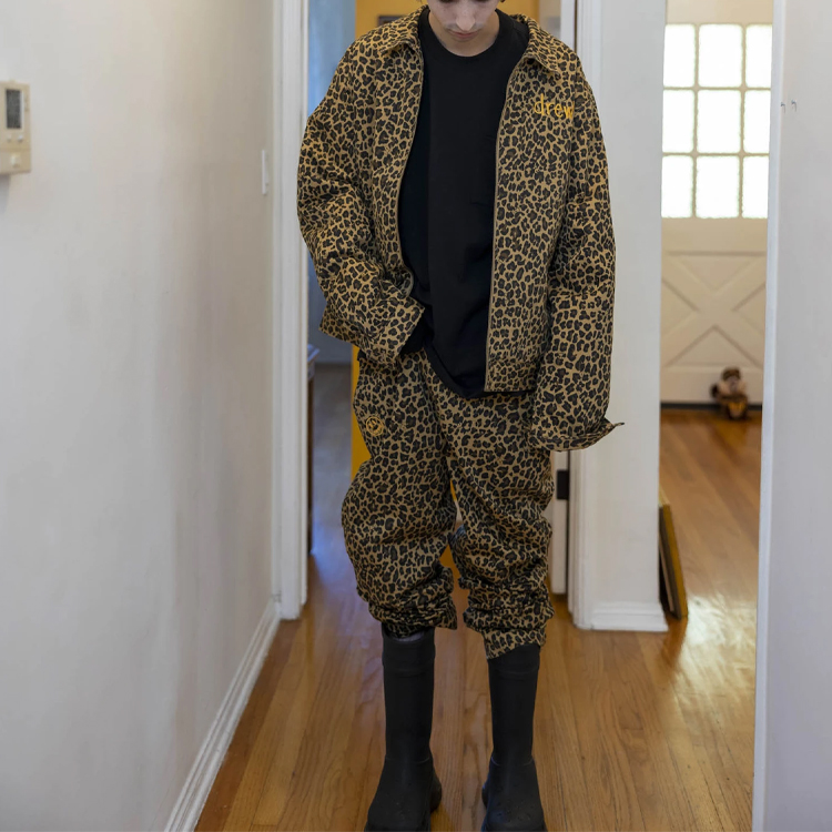 Shop Drew House FW21 Jaket Gas Smile Cheetah Print Unisex. DR-FW21-089