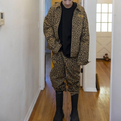 Drew House FW21 Jaket Gas Smile Cheetah Print Unisex. DR-FW21-089 Shop Drew House FW21 Jaket Gas Smile Cheetah Print Unisex. DR-FW21-089