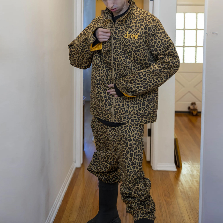 Purchase Drew House FW21 Jaket Gas Smile Cheetah Print Unisex. DR-FW21-089