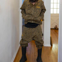 Details for Drew House FW21 Smiley Cotton Twill Gas Jacket Cheetah Print Unisex Outerwear. DR-FW21-089