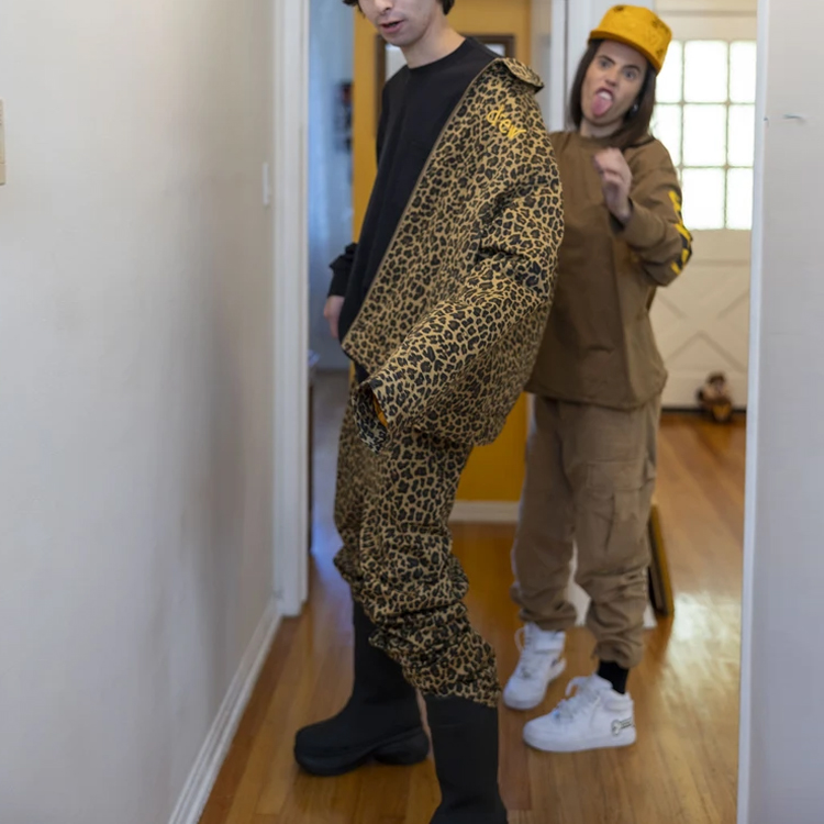 Cheap Drew House FW21 Jaket Gas Smile Cheetah Print Unisex. DR-FW21-089