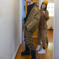 Cheap Drew House FW21 Smiley Cotton Twill Gas Jacket Cheetah Print Unisex Outerwear. DR-FW21-089
