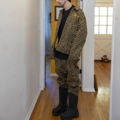 Drew House FW21 Jaket Gas Smile Cheetah Print Unisex. DR-FW21-089 1