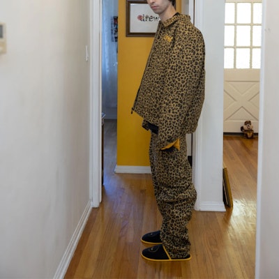 Drew House FW21 Jaket Gas Smile Cheetah Print Unisex. DR-FW21-089 2