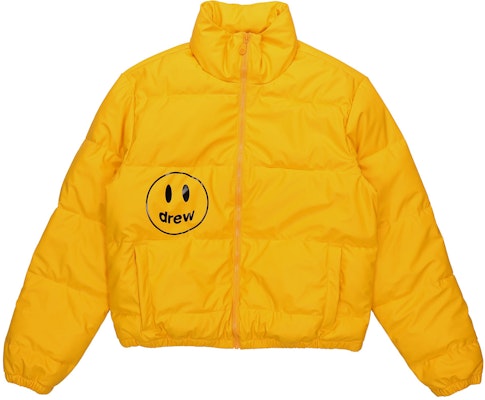 Drew House FW21 Jaket Puffer Smiley Kuning Emas Unisex Musim Sejuk. DR-FW21-110 Buy Drew House FW21 Jaket Puffer Smiley Kuning Emas Unisex Musim Sejuk. DR-FW21-110