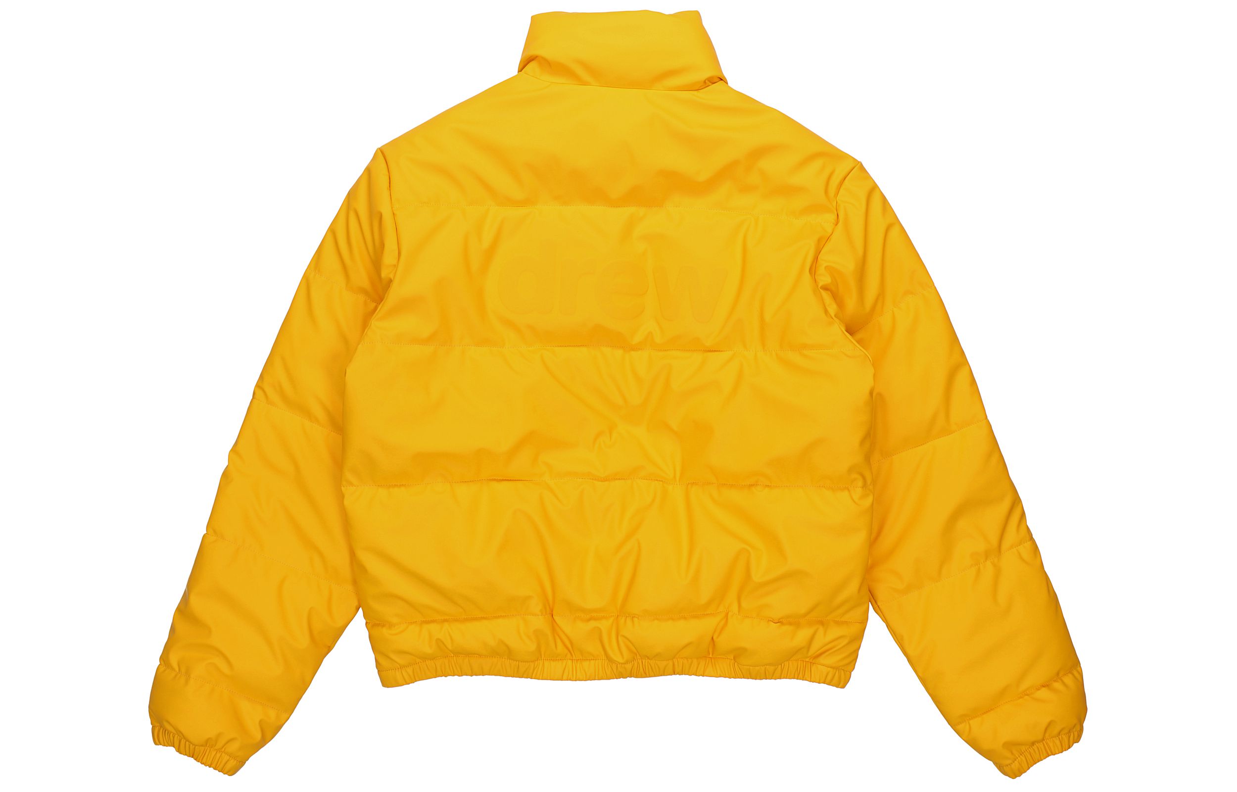 Lookbook Drew House FW21 Jaket Puffer Smiley Kuning Emas Unisex Musim Sejuk. DR-FW21-110