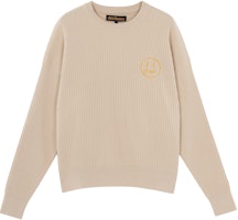 Drew House FW21 Smiley Mascot Waffle Knit Cream Unisex Sweater. DR-FW21-060 Drew House FW21 Smiley Mascot Waffle Knit Cream Unisex Sweater. DR-FW21-060
