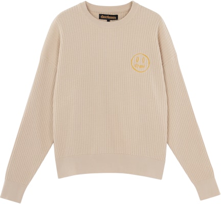 Drew House 2021秋冬笑脸吉祥物米色针织男女毛衣. DR-FW21-060 Buy Drew House 2021秋冬笑脸吉祥物米色针织男女毛衣. DR-FW21-060