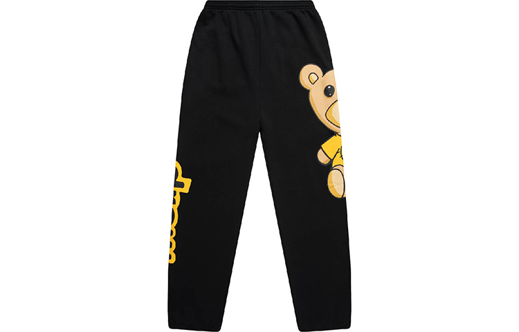 Drew House FW21 Theodore Black Sweatpants Bear Logo Unisex Knitted Joggers. DR-FW21-406