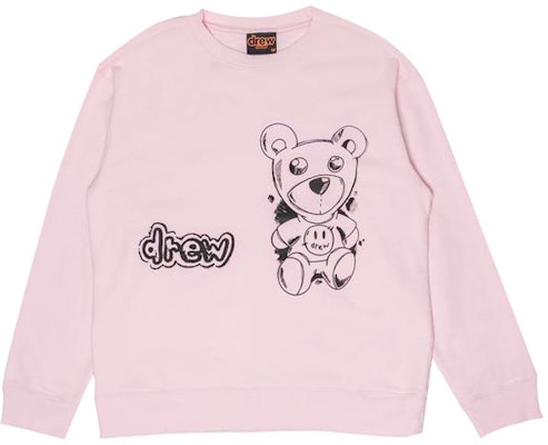 Drew House FW21 Theodore Sketch Crewneck Pink Sweater Teddy Print Unisex. DR-FW21-008 Order Drew House FW21 Theodore Sketch Crewneck Pink Sweater Teddy Print Unisex. DR-FW21-008