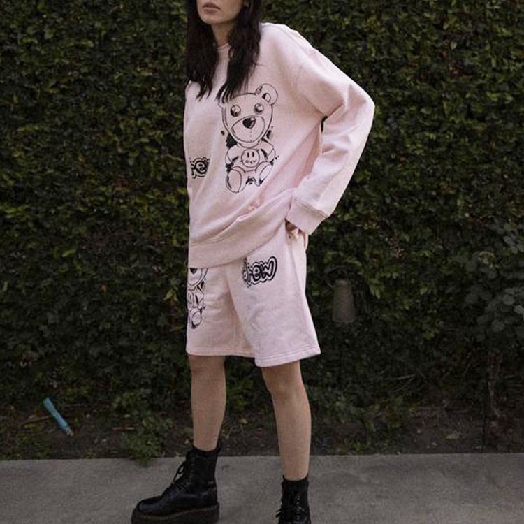 Purchase Drew House FW21 Theodore Sketch Crewneck Pink Sweater Teddy Print Unisex. DR-FW21-008