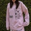 Sizing Drew House FW21 Theodore Sketch Crewneck Pink Sweater Teddy Print Unisex. DR-FW21-008