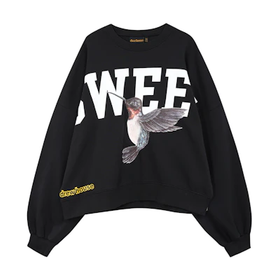 Drew House FW22 Black Sweet Boxy Crewneck Unisex Pullover Sweatshirt. DR-FW22-210