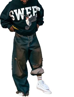 Drew House FW22 Hitam Sweet Boxy Crewneck Pullover Sweatshirt Unisex. DR-FW22-210 Purchase Drew House FW22 Hitam Sweet Boxy Crewneck Pullover Sweatshirt Unisex. DR-FW22-210