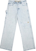 Drew House FW22 Carpenter Jeans Painted Indigo Distressed Unisex Washed Blue Denim. DR-FW22-001 Drew House FW22 Carpenter Jeans Painted Indigo Distressed Unisex Washed Blue Denim. DR-FW22-001