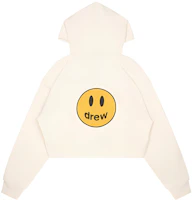 Drew House FW22 Cropped Zip-Up Hoodie Off-White Smiley Face Unisex Sweater DW-FW22-1222-04 Drew House FW22 Cropped Zip-Up Hoodie Off-White Smiley Face Unisex Sweater DW-FW22-1222-04