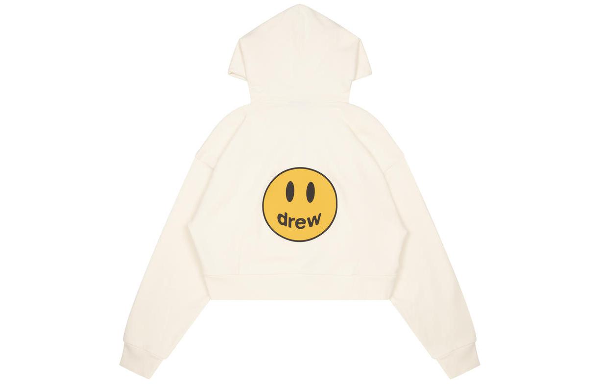 Order Drew House FW22 短版拉鏈連帽衫 米白色笑臉 男女款毛衣 DW-FW22-1222-04