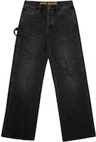 Drew House FW22 Flame Distressed Loose Fit Denim Jeans Unisex - Black. DR-FW22-231 Drew House FW22 Flame Distressed Loose Fit Denim Jeans Unisex - Black. DR-FW22-231