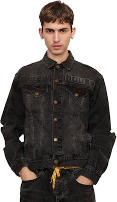 Drew House FW22 Flame Series Jaket Denim Hitam Unisex Distressed Washed DR-FW22-488 Shop Drew House FW22 Flame Series Jaket Denim Hitam Unisex Distressed Washed DR-FW22-488