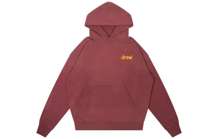 Drew House FW22 Flame Series Scribble Hoodie Red Pullover Unisex Sweatshirt DR-FW22-669