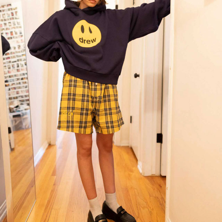 Drew House FW22 Mascot Boxy Hoodie Deep Navy Blue Unisex Smiley Print Pullover. DR-FW22-537 圖 4