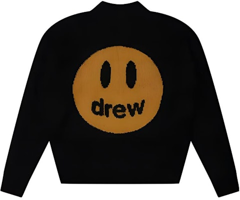 Drew House FW22吉祥物高領毛衣 黑色笑臉標誌 男女通用針織毛衣。 DR-FW22-517 Order Drew House FW22吉祥物高領毛衣 黑色笑臉標誌 男女通用針織毛衣。 DR-FW22-517