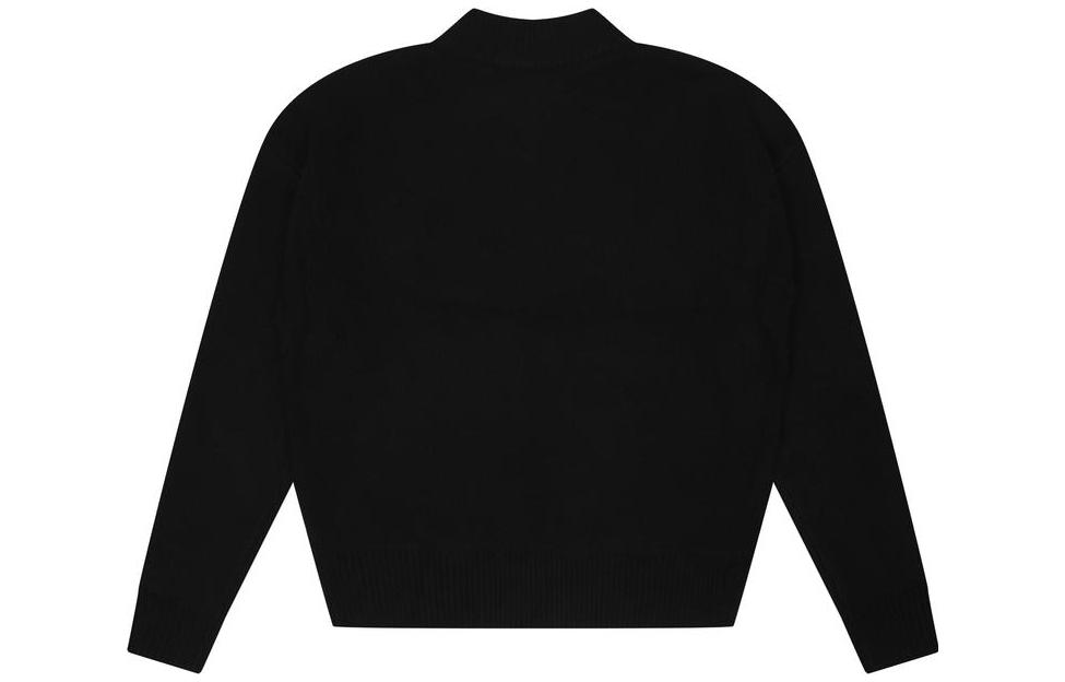 Lookbook Drew House FW22吉祥物高領毛衣 黑色笑臉標誌 男女通用針織毛衣。 DR-FW22-517