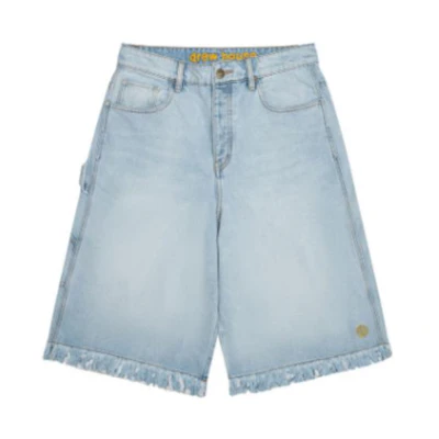 Drew House FW22 Mini Smiley Denim Cargo Shorts Blue for Men DH-FW22-1005