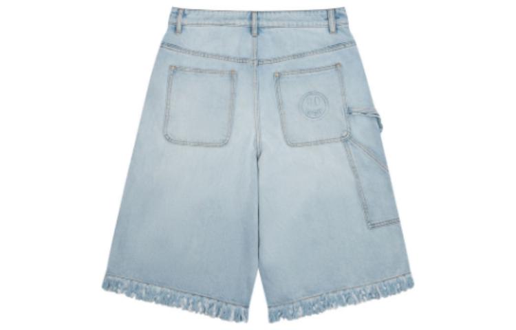 Lookbook Drew House FW22 Seluar Pendek Denim Cargo Mini Smiley Biru Lelaki. DH-FW22-1005