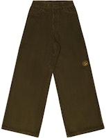 Drew House FW22 Olive Corduroy Wide Leg Carpenter Pants Unisex Casual Retro Style. DR-FW22-082 Drew House FW22 Olive Corduroy Wide Leg Carpenter Pants Unisex Casual Retro Style. DR-FW22-082
