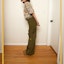 Details for Seluar Drew House FW22 Olive Corduroy Wide Leg Carpenter Unisex Gaya Retro Kasual. DR-FW22-082