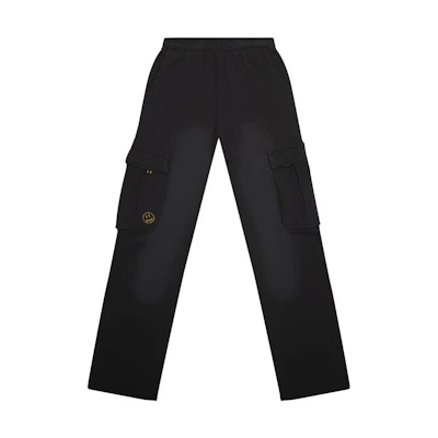 Drew House FW22 Oversized Cargo Sweatpants Mini Smiley Unisex Black. DR-FW22-107