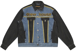 Drew House FW22 Oversized Mascot Trucker Jacket Blue - Unisex Smiley Face Design DR-FW22-343 Drew House FW22 Oversized Mascot Trucker Jacket Blue - Unisex Smiley Face Design DR-FW22-343