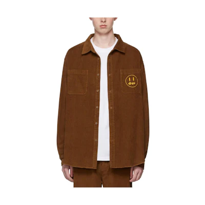 Drew House FW22 Painted Mascot Brown Long Sleeve Polo Shirt . 221454M192000