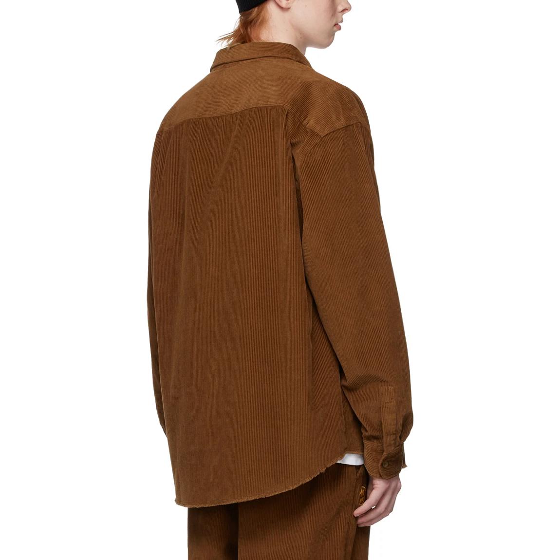 Shop Drew House FW22 Painted Mascot Brown Long Sleeve Polo Shirt . 221454M192000