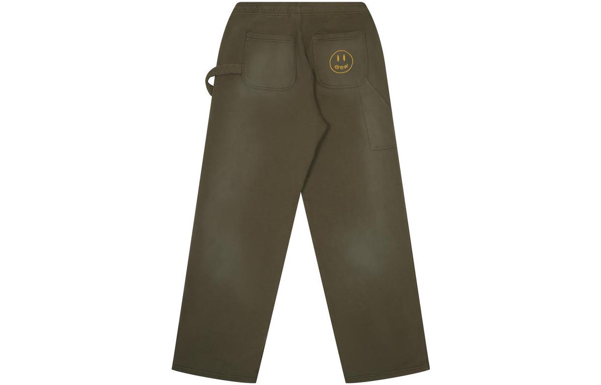Lookbook Drew House FW22 塗鴉工裝休閒褲褪色橄欖綠 男女休閒長褲。 DR-FW22-538