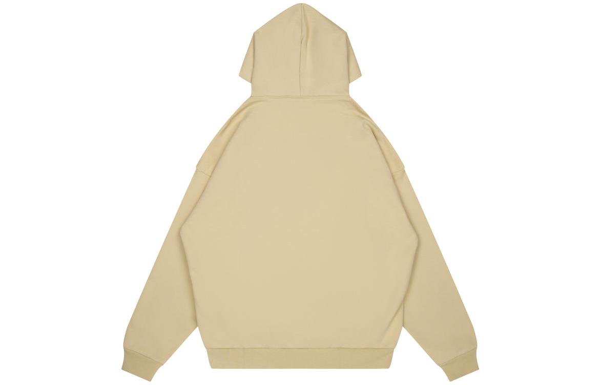 Lookbook Drew House FW22 手繪風寬鬆連帽衫 杏仁米 男女款 刺繡標誌。 DW-FW22-1223-02