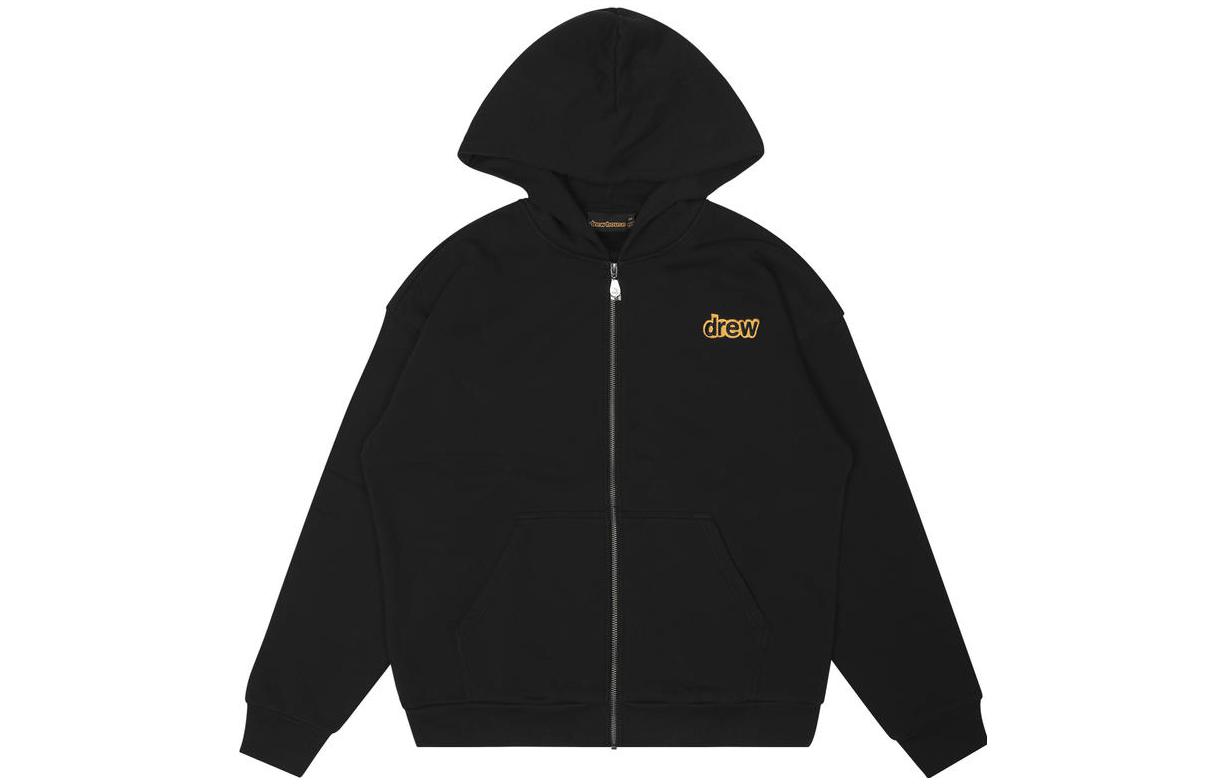 Drew House FW22 Secret Black Zip-Up Hoodie - Unisex Letter Design DR-FW22-506