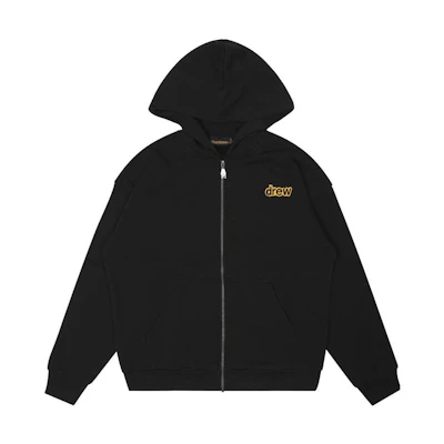 Drew House FW22 Secret Black Zip-Up Hoodie - Unisex Letter Design DR-FW22-506