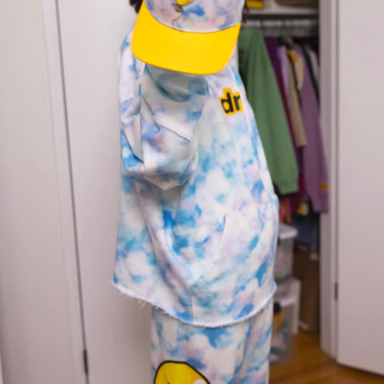 Drew House FW22 Secret Deconstructed Tie-Dye Hoodie Blue Unisex Pullover DR-FW22-010 圖 4