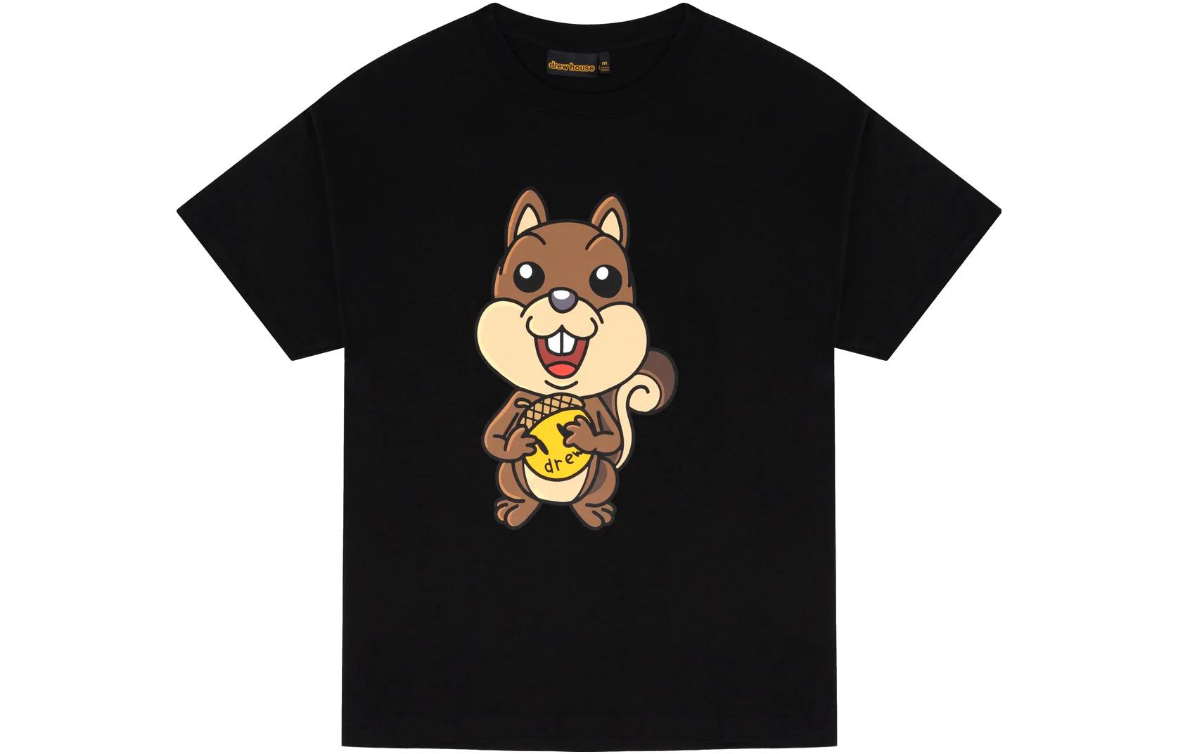 Drew House FW22 Sherman Black Squirrel Graphic Unisex Crewneck Tee DR-FW22-1230