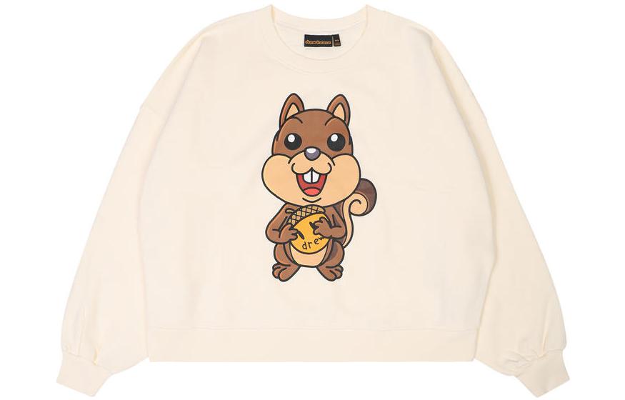 Drew House FW22 Sherman Boxy Crewneck Off-White Cartoon Print Unisex Sweatshirt. DR-FW22-518