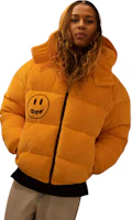 Shop Drew House FW22 Smiley Quilted Hooded Jacket Yellow - . DR-FW22-366