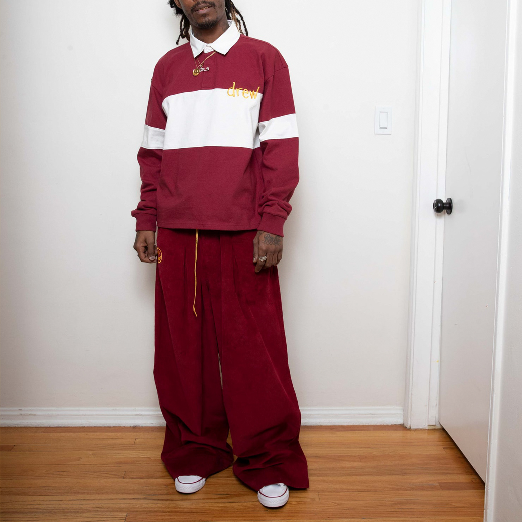 Shop Drew House FW22 Seluar Korduroi Lebar Coklat Unisex Gaya Vintage. DW-FW22-121