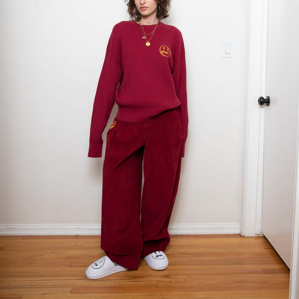 Purchase Drew House FW22 Seluar Korduroi Lebar Coklat Unisex Gaya Vintage. DW-FW22-121