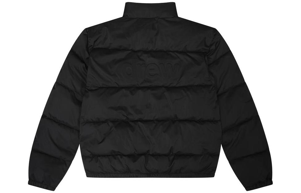 Lookbook 드루하우스 FW22 지퍼업 패딩 자켓 마스코트 블랙 스마일 프린트 유니섹스. DR-FW22-516