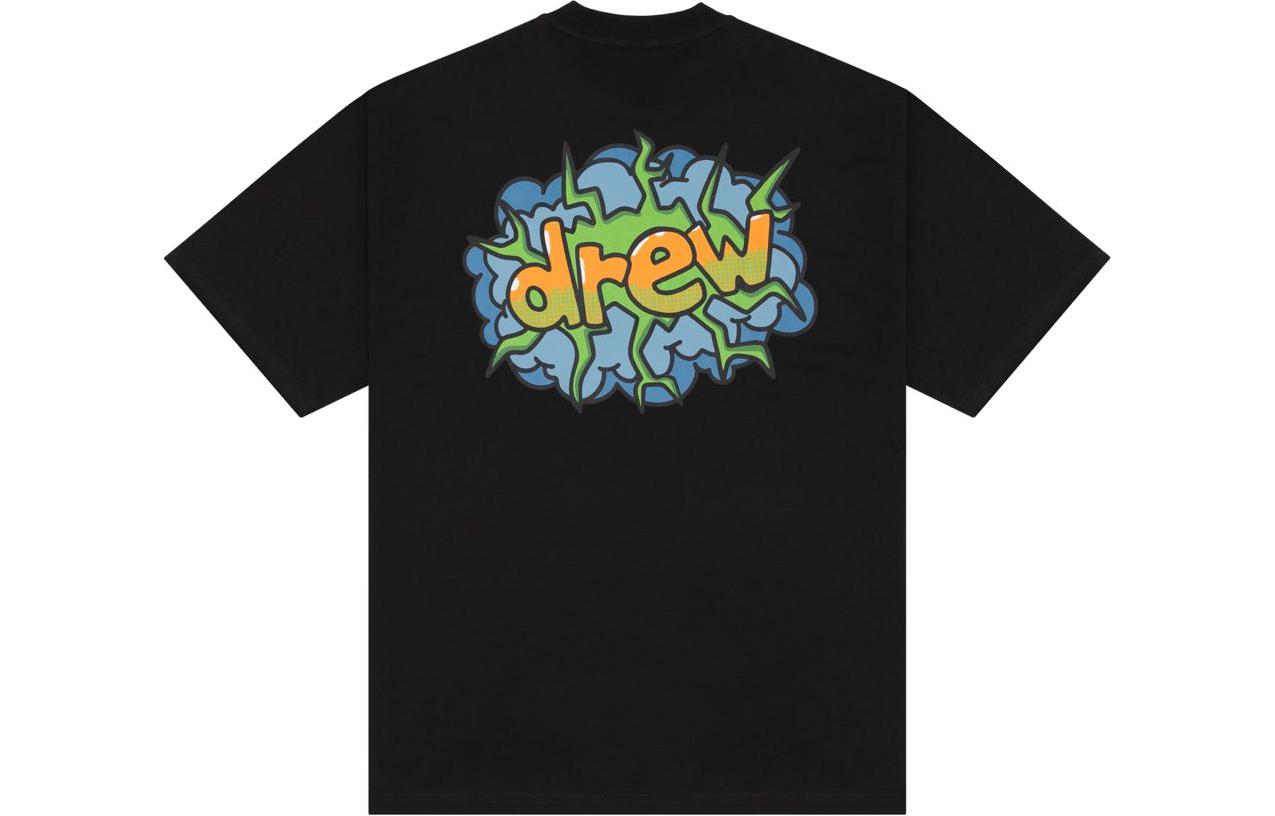 Drew House FW23 Drewplosion Black Graphic Tee Unisex Short Sleeve Shirt. DW-fw23-011